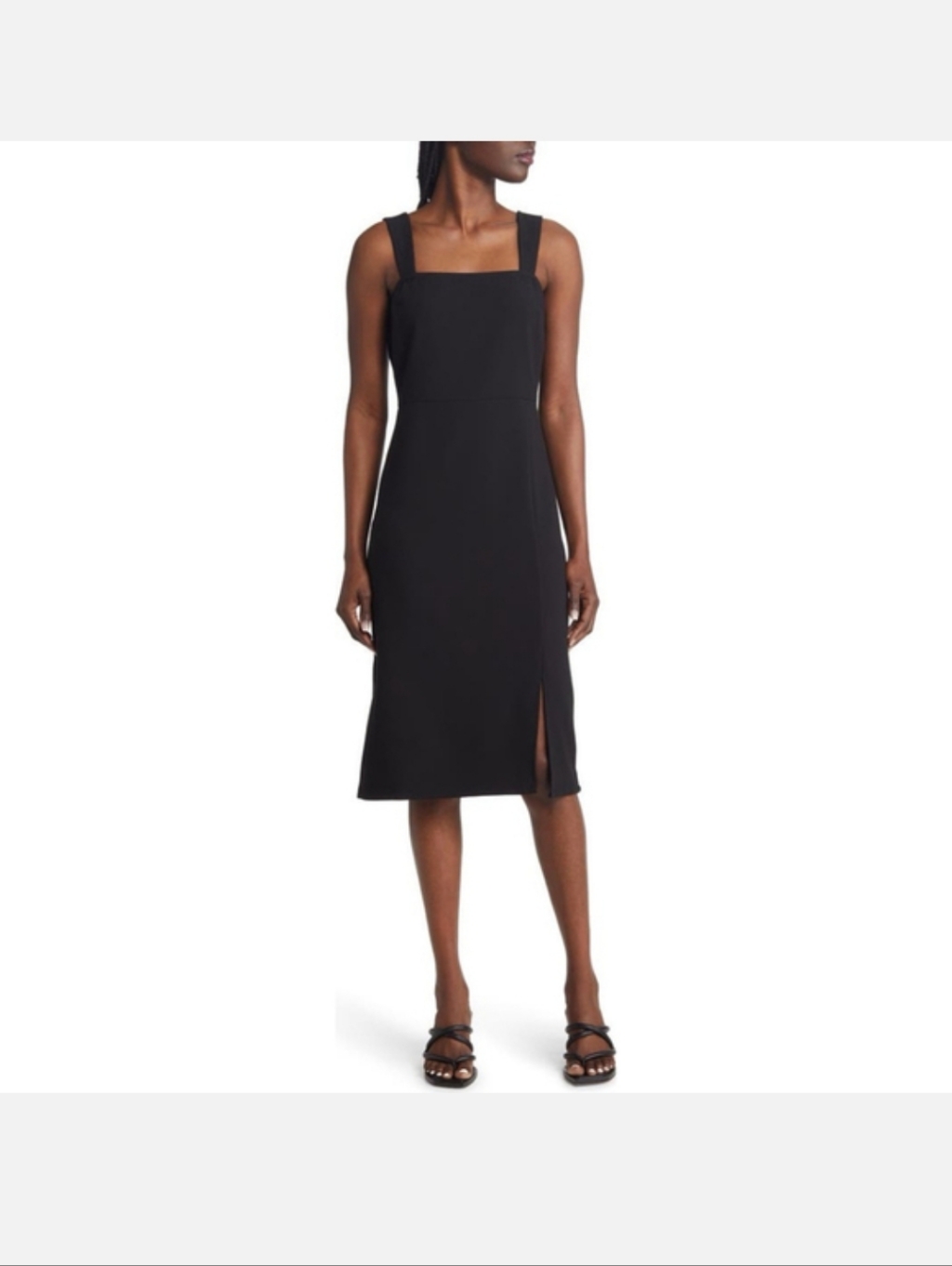 Women's Chelsea28 Black Square Neck Midi Dress Xs